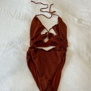 Devon Windsor swim bikini & wrap metallic Size Medium (pics to compare price)